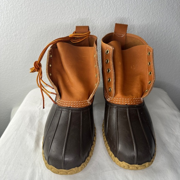 LL Bean Duck Boots 6” Brown and Tan Men’s 10.5 D New with flaw - Picture 2 of 9